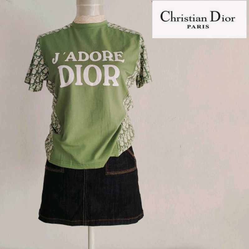 Vintage Dior green Monogram Logo T-shirt&#39;s