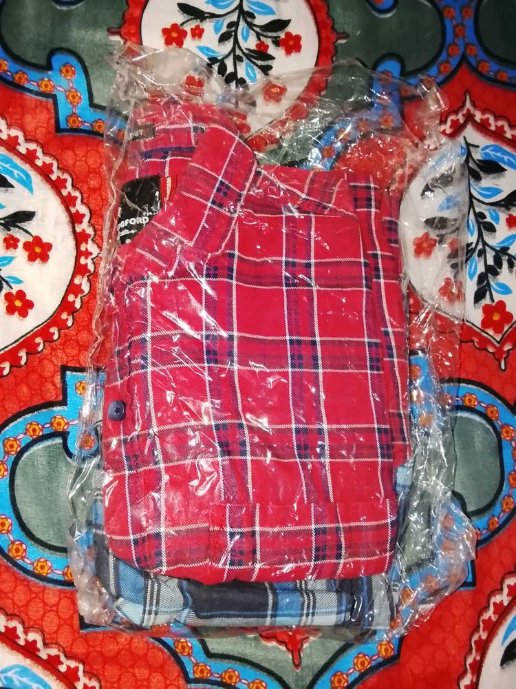 Red Checked Shirt M Size
