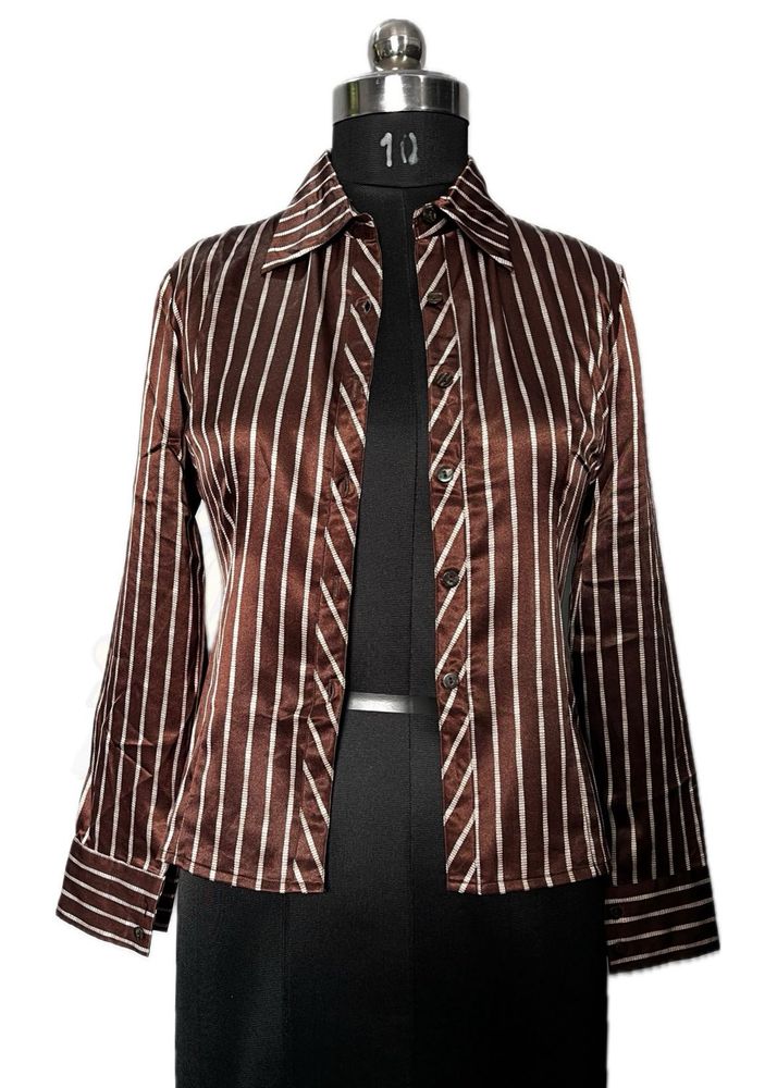 Pinterest Style Striped Brown Shirt