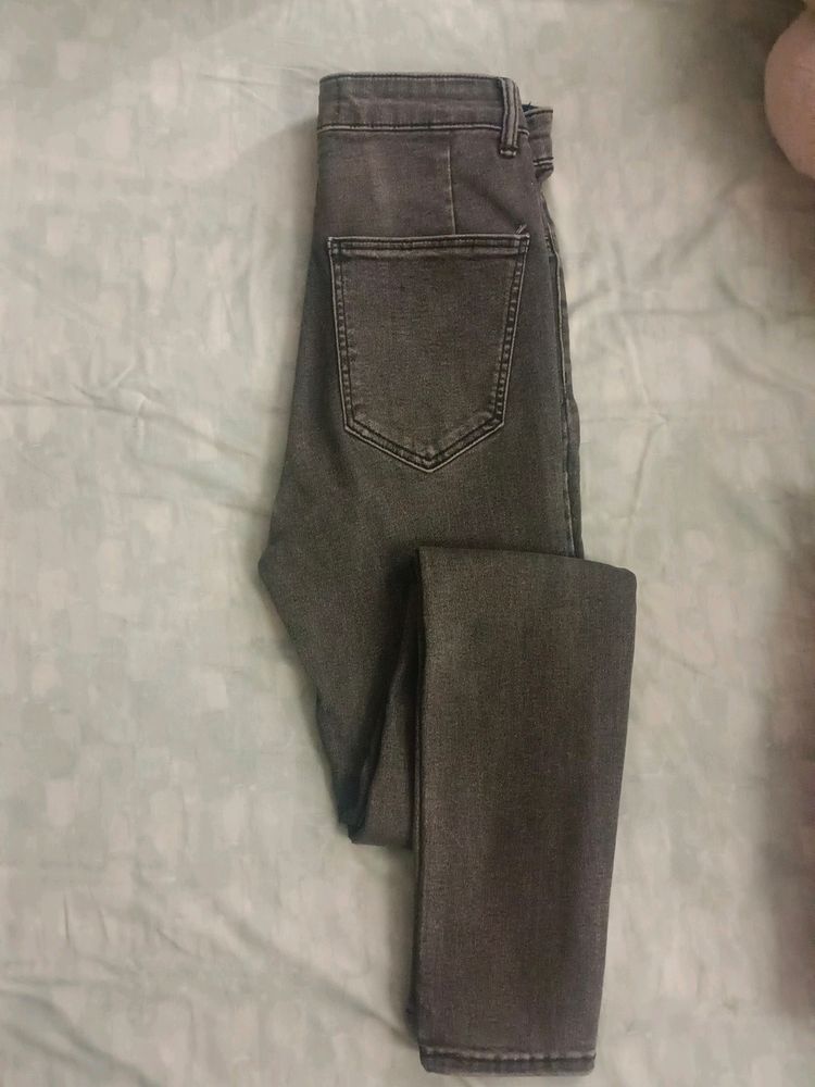 Zara Charcoal Grey Skinny Fit Jeans Size 26