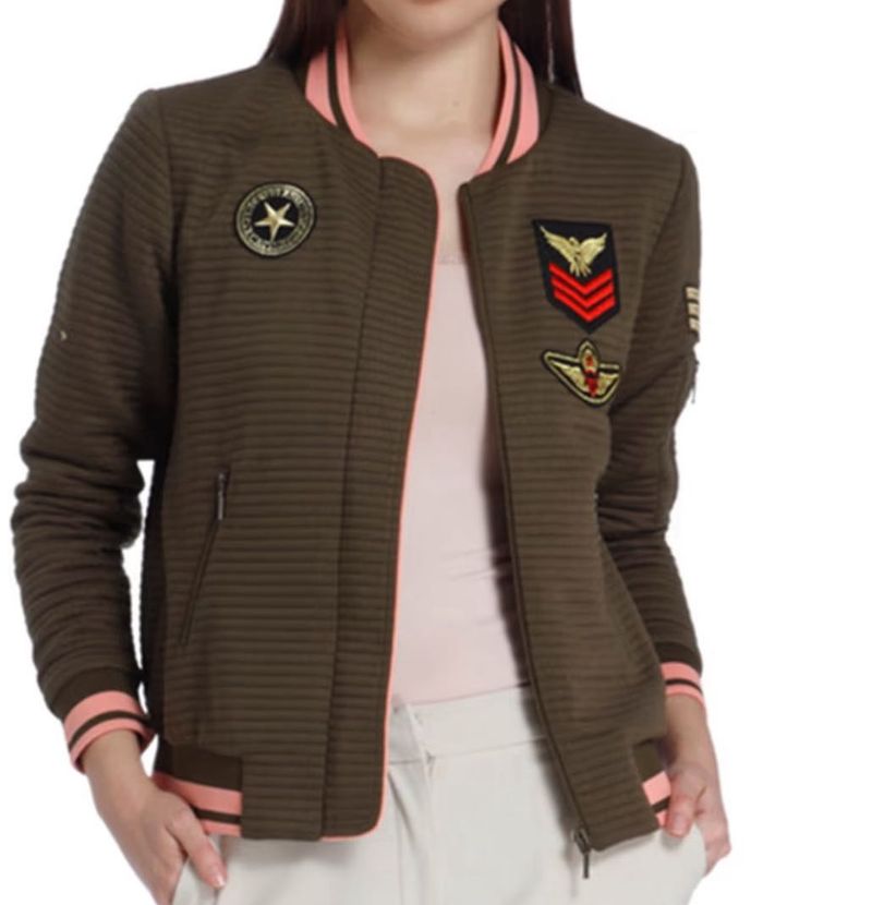 Zip Front Jacket With Applique - Vero Moda