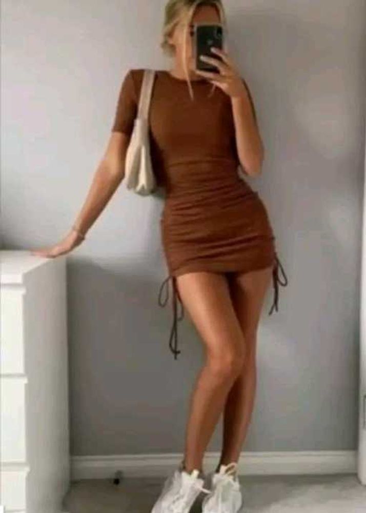 Brown Bodycon Mini Dress