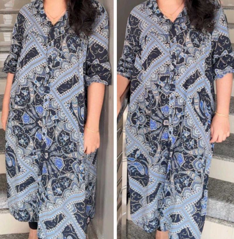 PATTERNED SHIRT DRESS