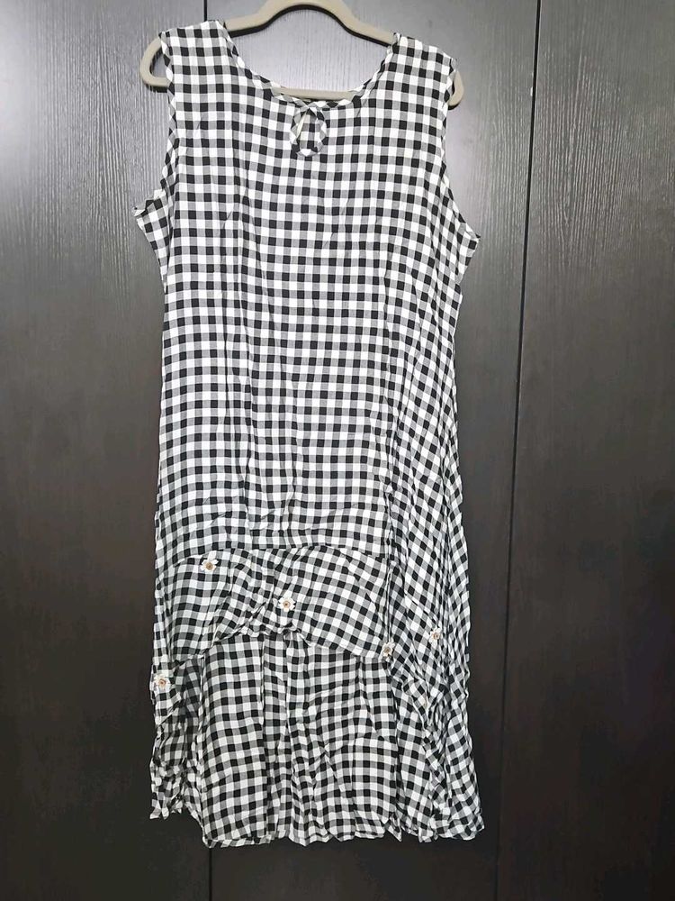High Low Checkered Dress