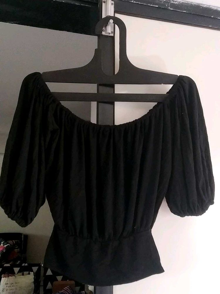 Black Off-Shoulder Blouse