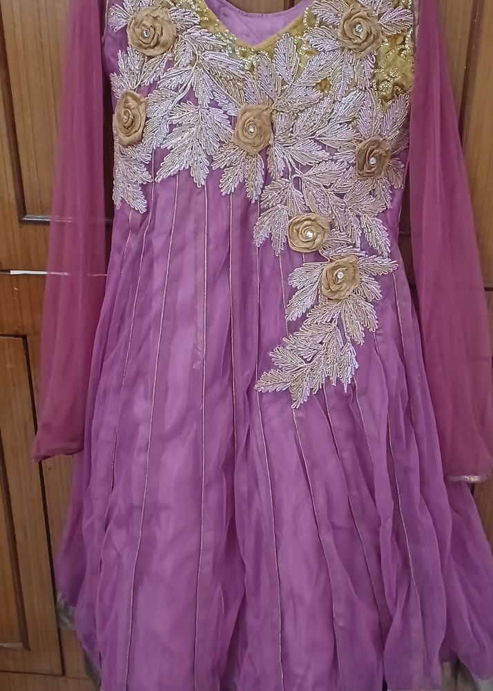 Beautiful Purple Anarkali Partywear Suit Sets