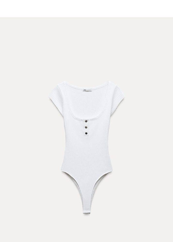 Zara White Bodysuit with Buttons