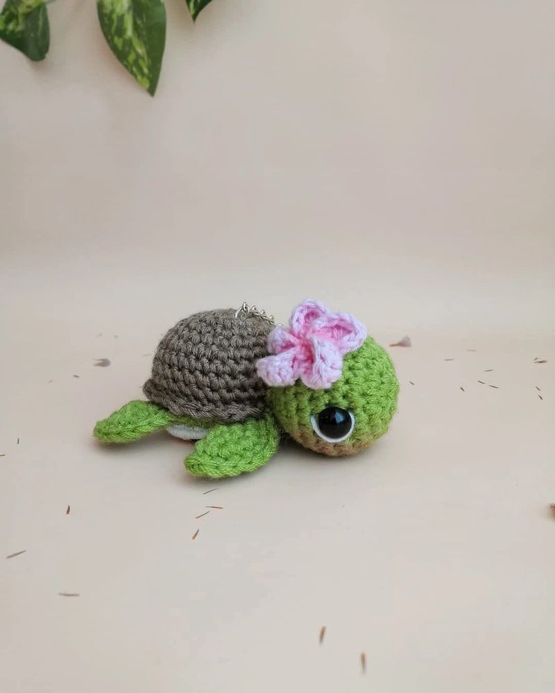 Crochet Turtle Keychain