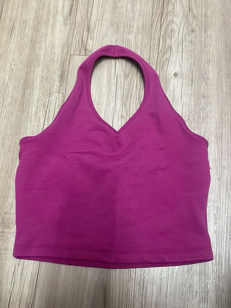 Magenta Halter Crop Top