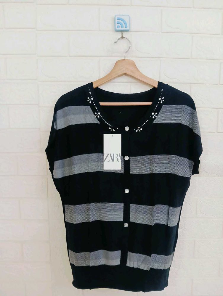 Striped Top with Embellishments