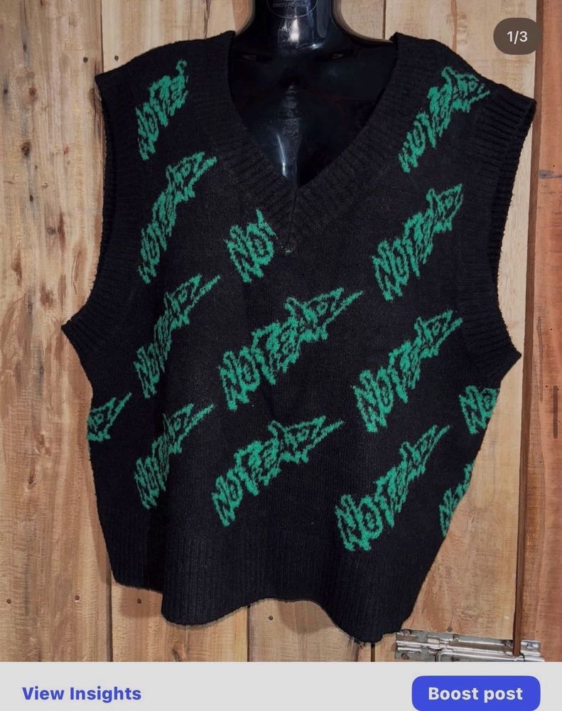 Graphic Print Sweater Vest