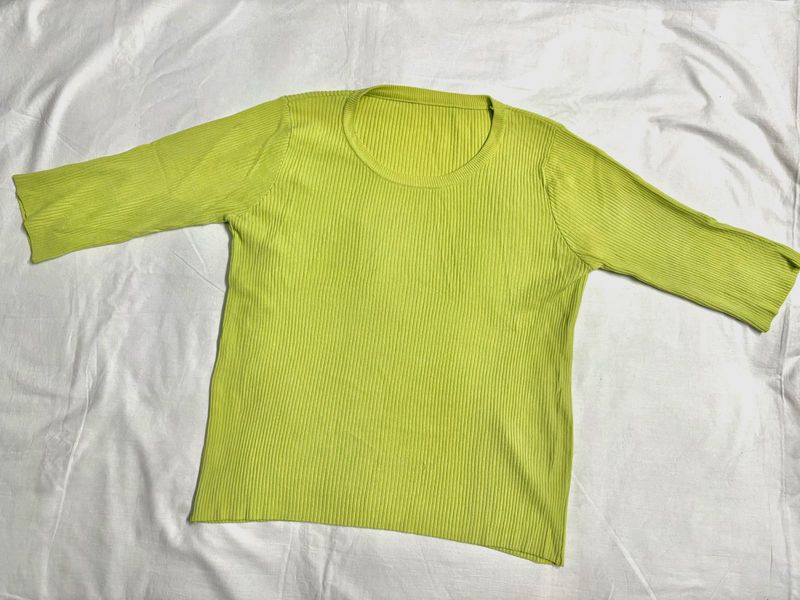 Green Ribbed Top
