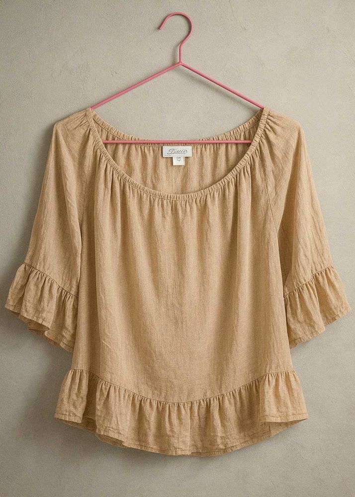 Boho Chic Ruffled Peasant Top