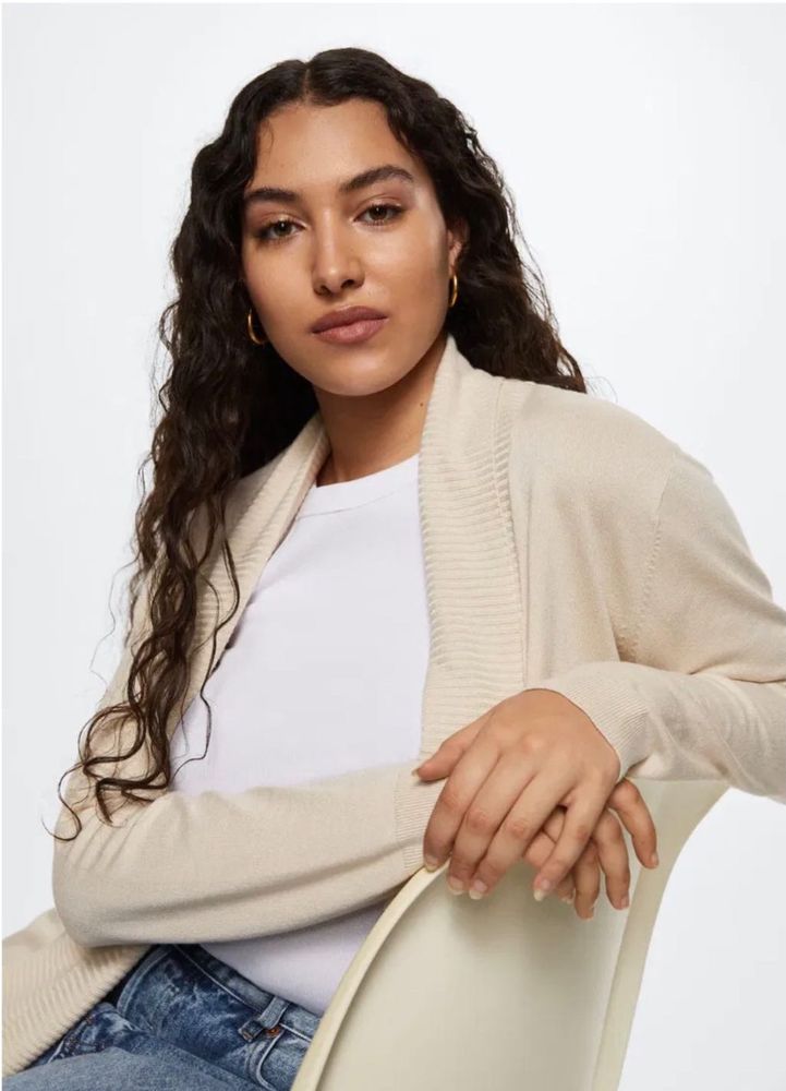 Mango Elegant Cream Cardigan