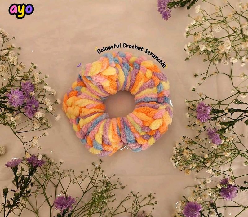 Crochet Colorful Scrunchie