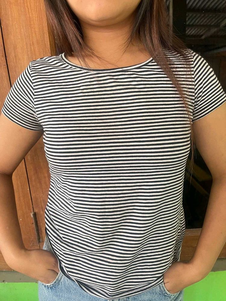 Striped Round Neck Top
