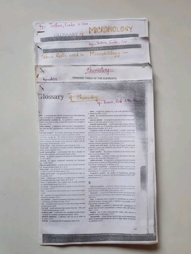 Notes of Chemistry and Microbiology