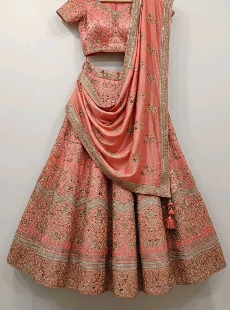 Pastel Pink dabka work embroidery lehanga
