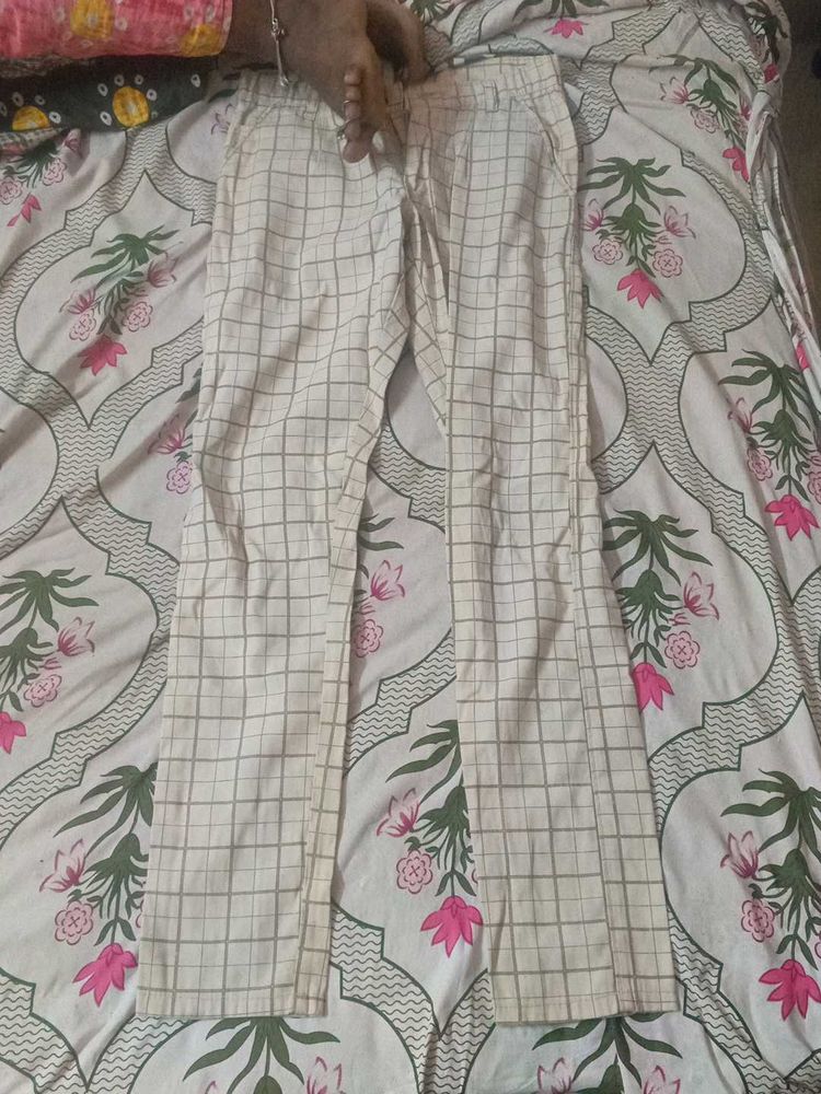 Checked Flared Casual Pants