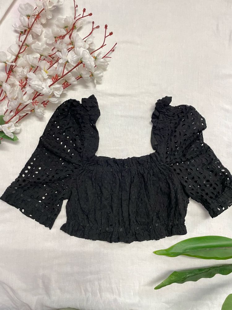 Crop top with cut out detailing