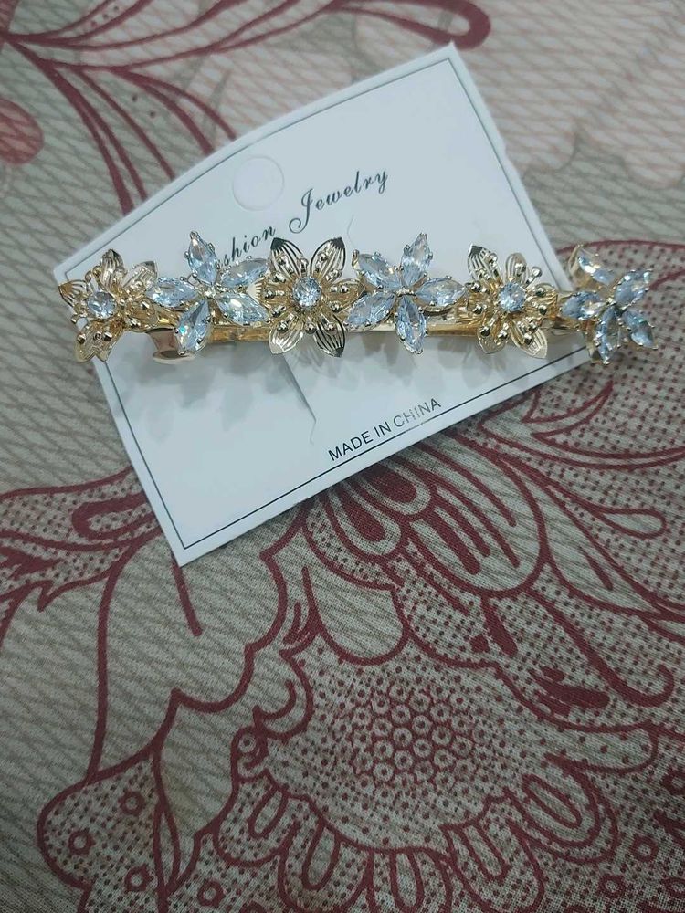 Floral Crystal Hair Clip Barrette