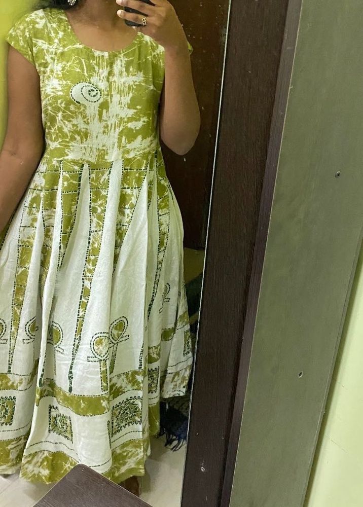 Green &amp; White Dress