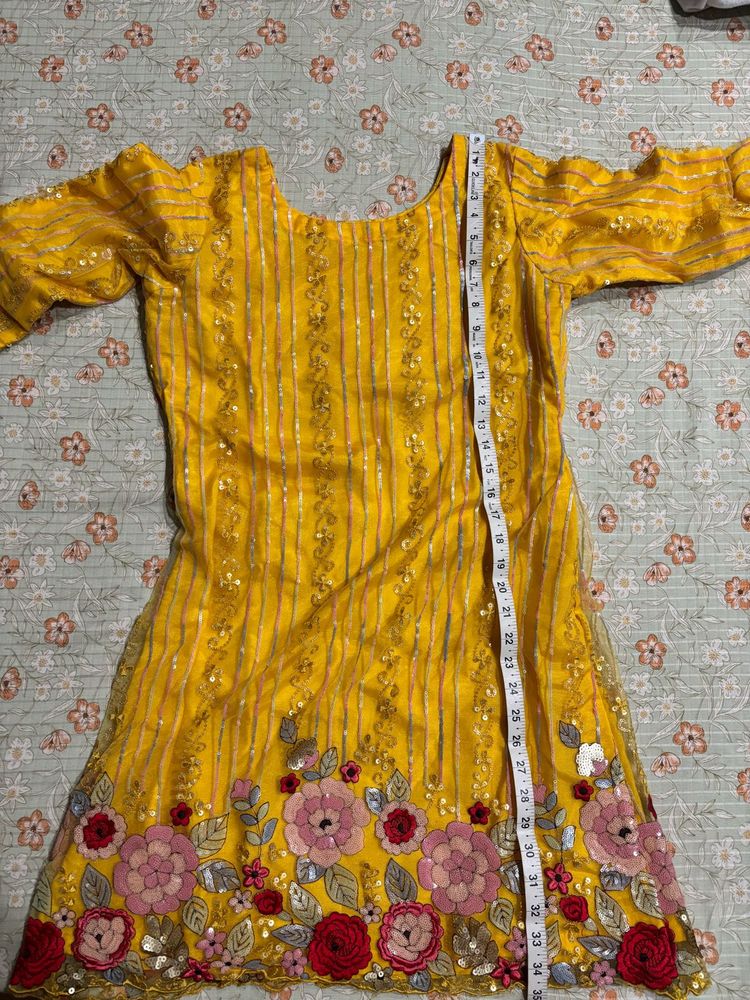 Yellow Embroidered Kurta