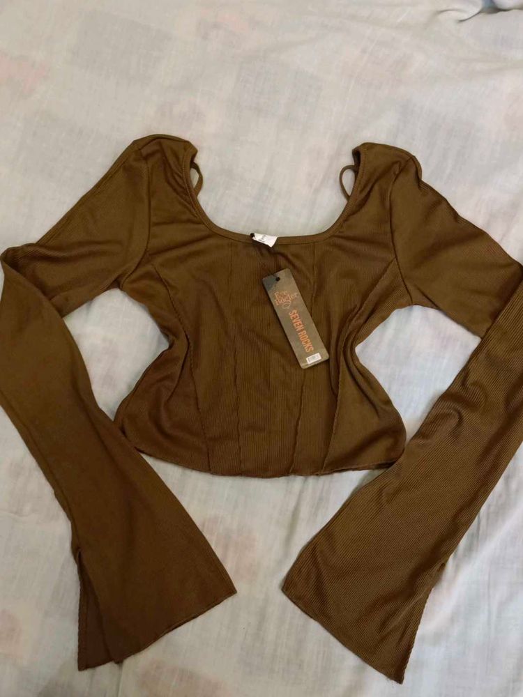 Brown Long Sleeve Top
