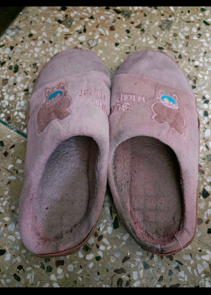 Warm Pink Slippers In 6 Size For Women