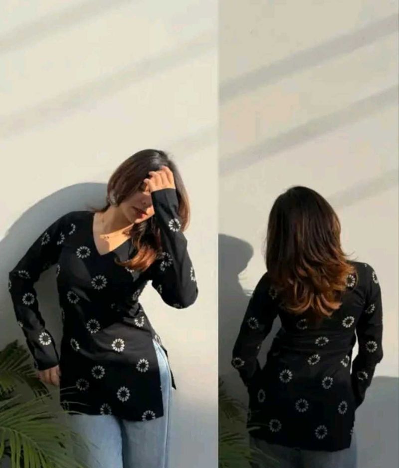 Stylish Black Printed Tunic