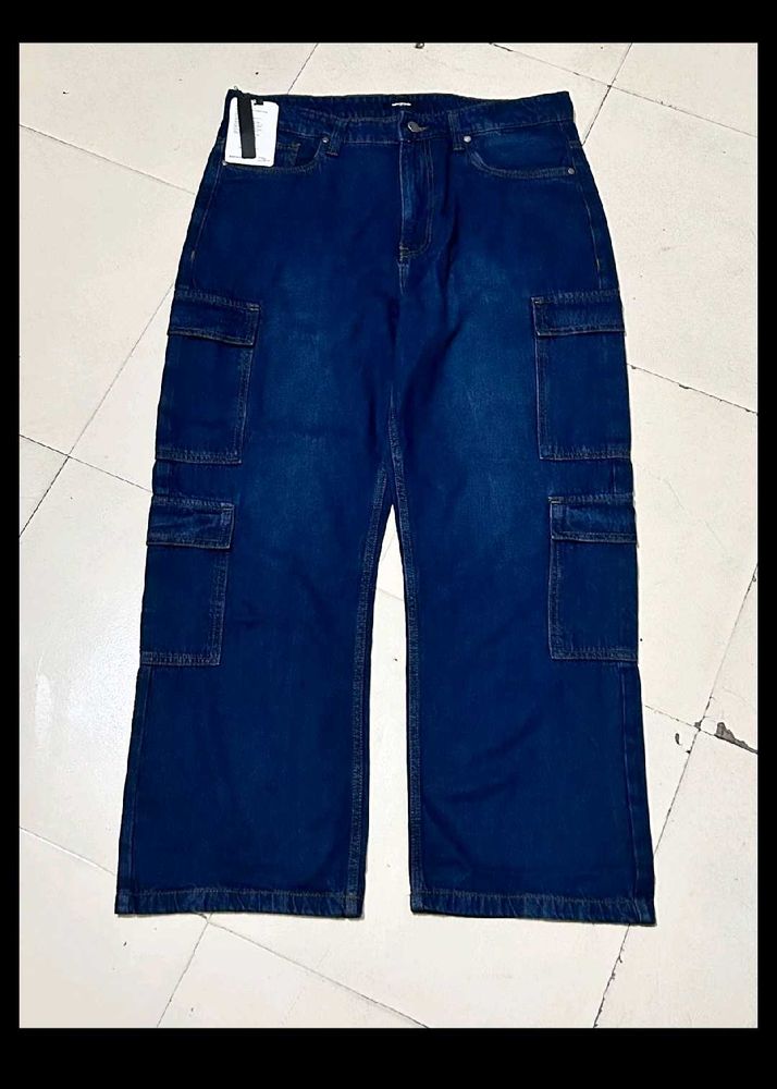Denim Cargo Jeans