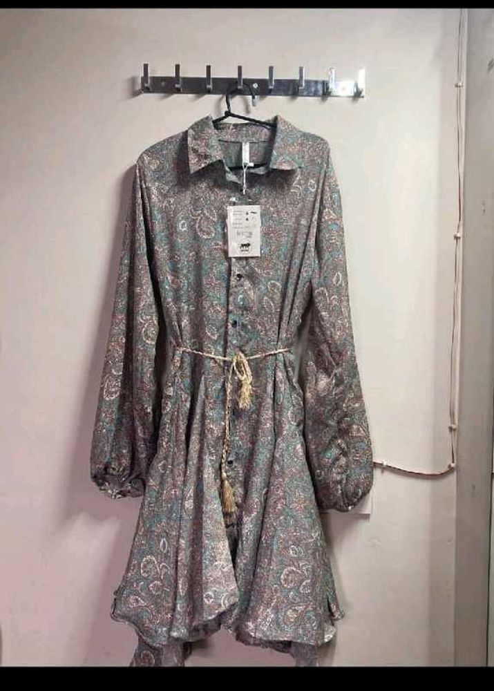 Paisley Print Shirt Dress