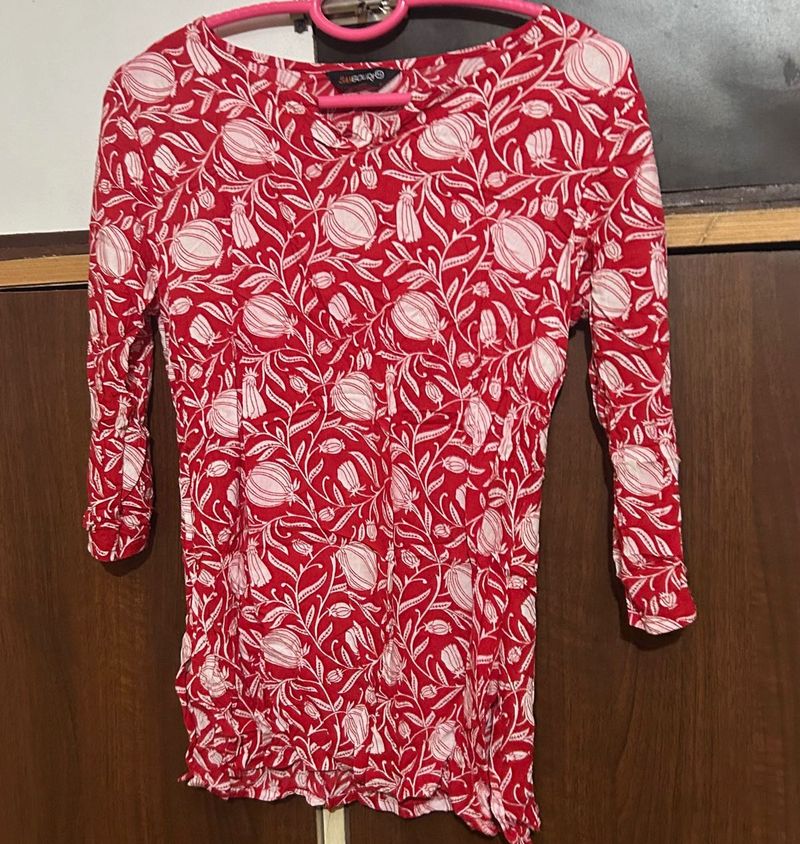 Floral Red Top