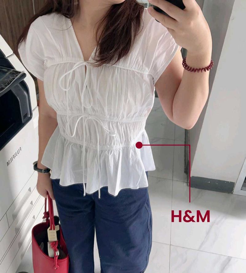 Tie detail cotton top