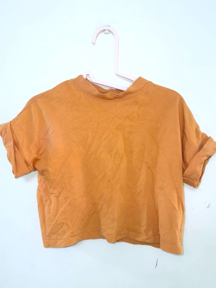 ZARA Orange Basic Top