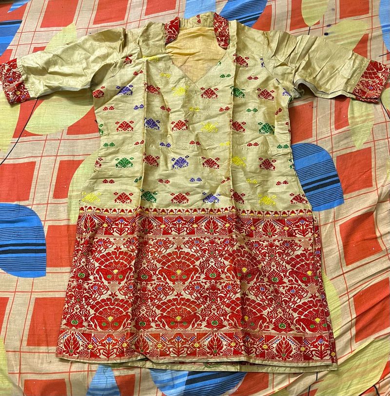 Straight Assam Silk Bihu Kurti