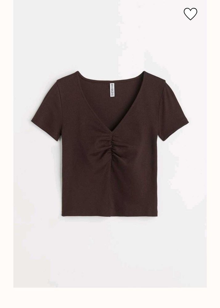 H&amp;M Ribbed Coffee Brown Top