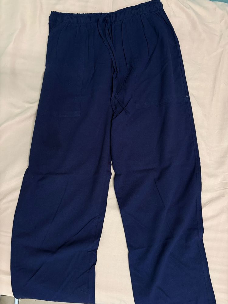 Navy Blue Wide Leg Pants
