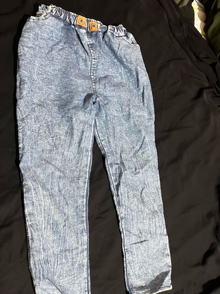 Acid Wash Denim Pants
