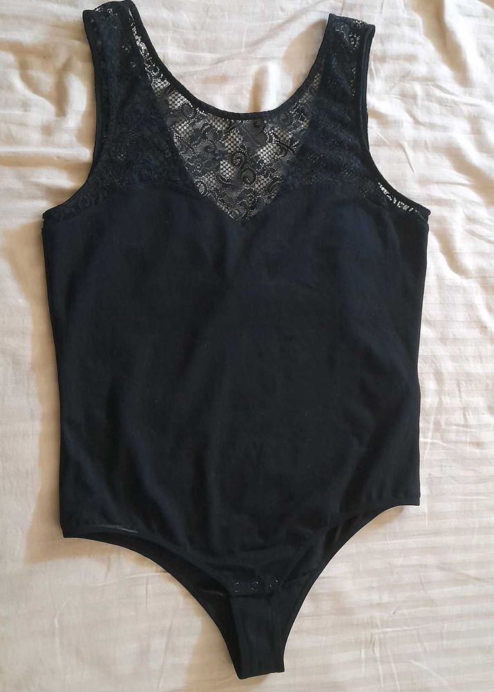 Forever 21 Black Bodysuit With Net