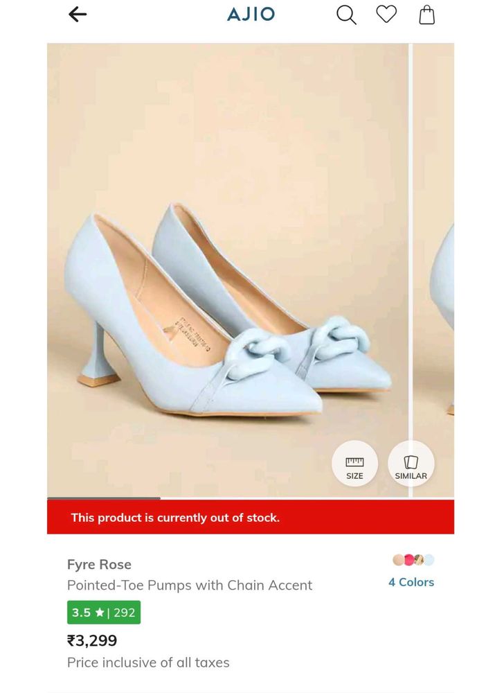 👠Sky Blue Chain Pointed Toe Stilettos-Unused