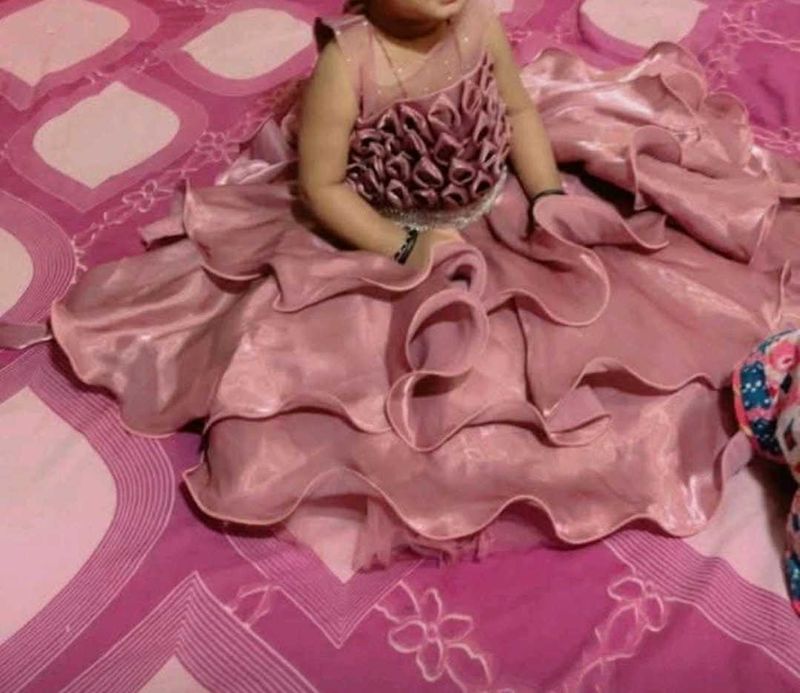 Pink Ruffled Party Dress