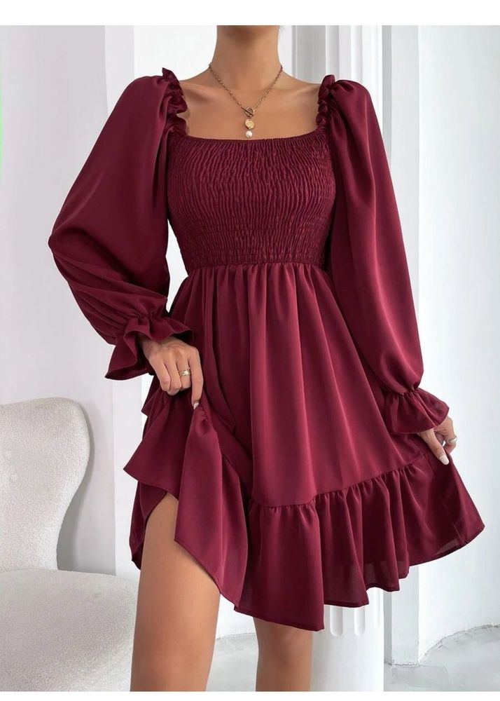 Fit And Flare Maroon Dress