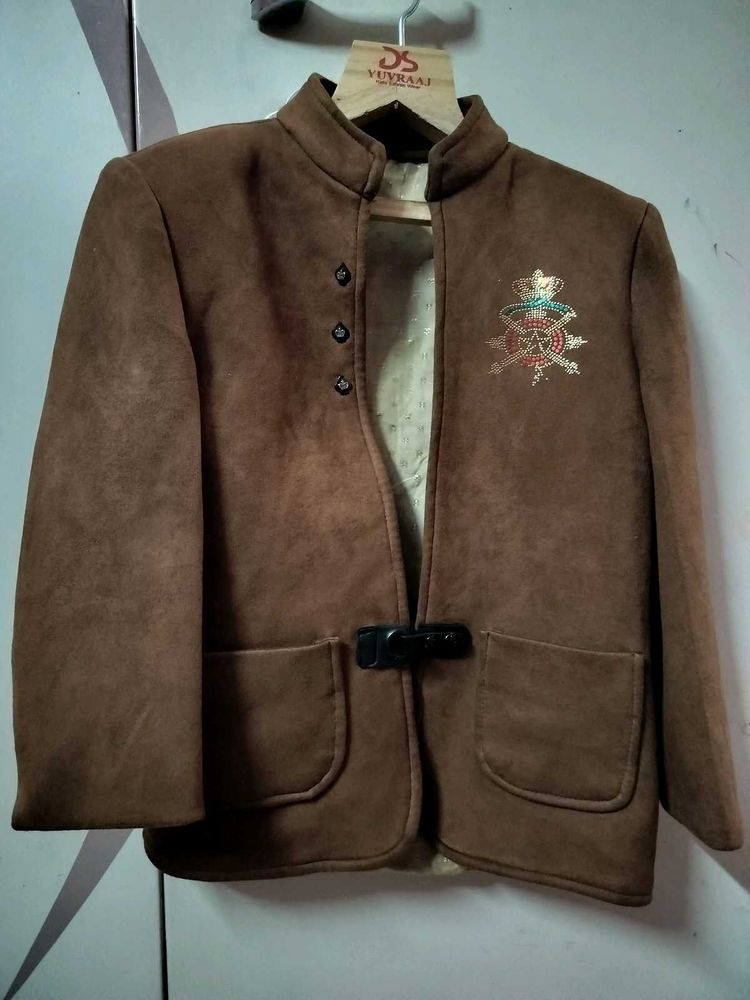 Brown Embroidered Jacket