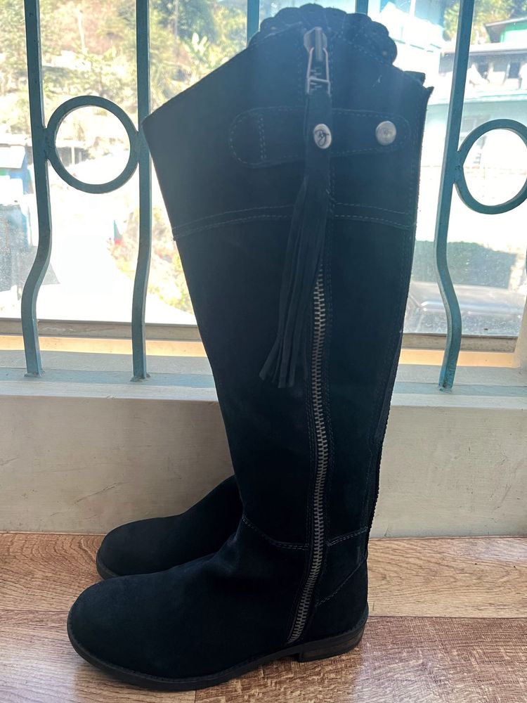 Branded Long Black Boots