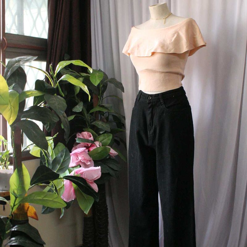 Zara Ruffle Off-Shoulder Top