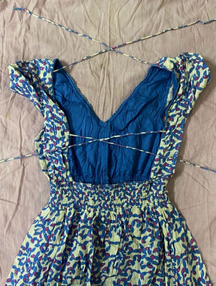 Open Back Mini Shimmery Dress