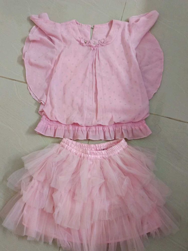 Beautiful Pink Top Skirt Set