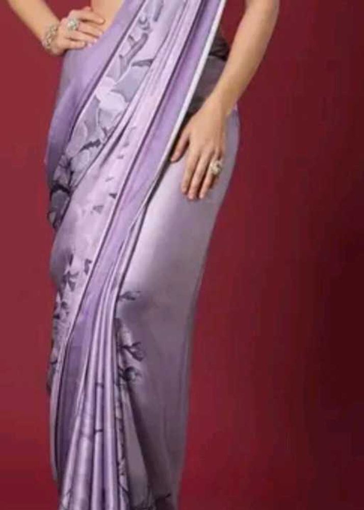 Elegant Purple Saree without blouse