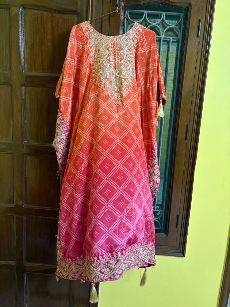 Orange Embroidered Kaftan